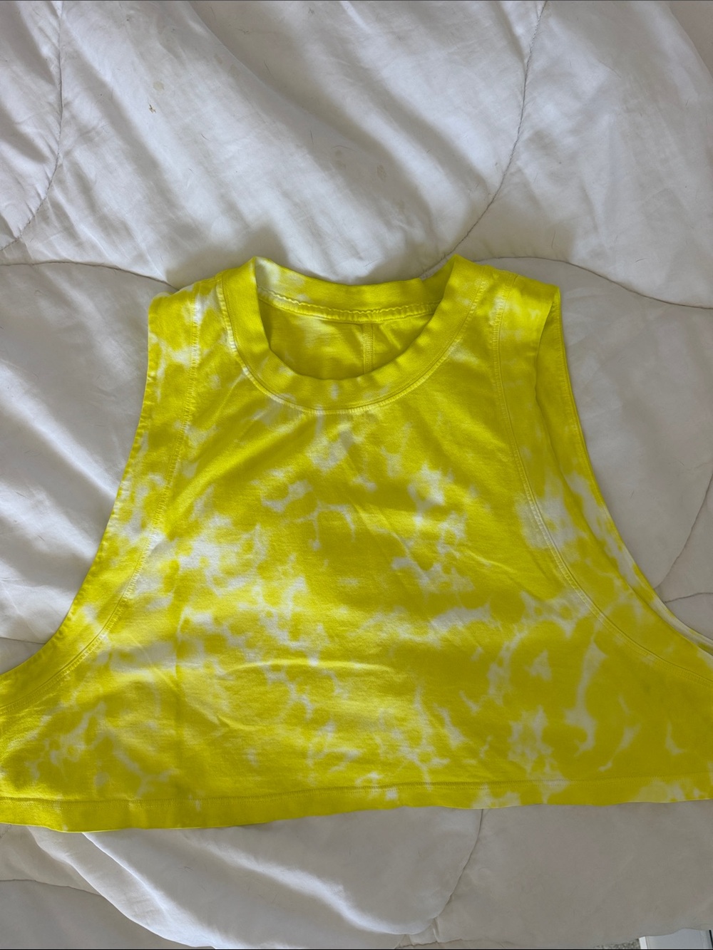 Lululemon Yellow Tie-Dye Crop Tank Top